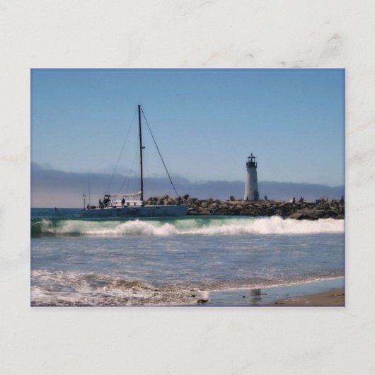 ライトハウス&ボート来ズ・トゥ・ショア葉書 ポストカード (正面)