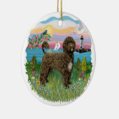 ライトハウス – ポルトガルの水犬#2 brown セラミックオーナメント (右)