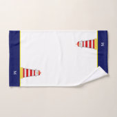 ライトハウス&モノグラムオンブルー&ホワイト バスタオルセット (ハンドタオル)