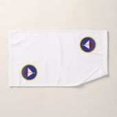 ライトハウス、ヨット&ヘルムオンネイビーブルー&ホワイト バスタオルセット (ハンドタオル)