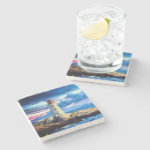 ライトハウス – 大理石コースター ストーンコースター (横)