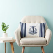 ライトハウス、青と白航海の ランバークッション (椅子)
