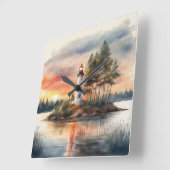 ライトハウス – 4 スクエア壁時計 (傾斜)