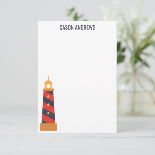 ライトハストライプのウスパーソナライズされたノートカード サンキューカード (スタンド正面)