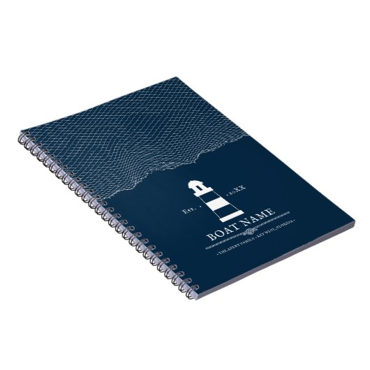 ライトハパーソナライズされたウス航海のボートブルー ノートブック (右側)