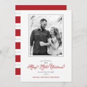 ライトハートの赤い写真ホリデーカード シーズンカード (正面/裏面)