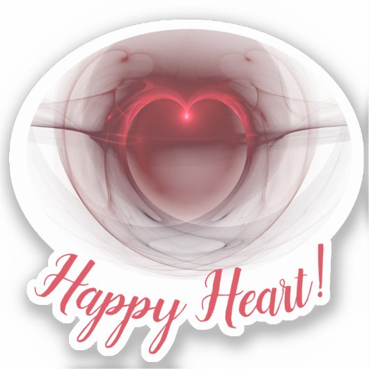 ライトハートフラクタルアートカスタムパーソナライズされた シール (正面)