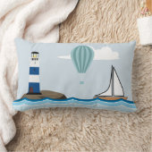 ライトハ航海のウスと帆船のシーン ランバークッション (ブランケット)