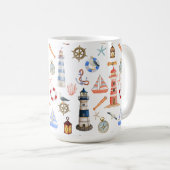 ライトハ航海のウスと帆船 コーヒーマグカップ (正面右)