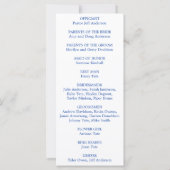 ライトハ航海のウスセーリング海結婚式 プログラム (裏面)