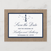 ライトハ航海のウスバーラップウェディング日付を保存 案内ポストカード (正面)