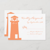 ライトハ航海のウスビーチ結婚式RSVPカード 出欠カード (正面/裏面)