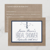 ライトハ航海のウスブライダルシャワーレシピカード インビテーションポストカード (正面/裏面)