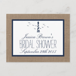 ライトハ航海のウスブライダルシャワーレシピカード インビテーションポストカード