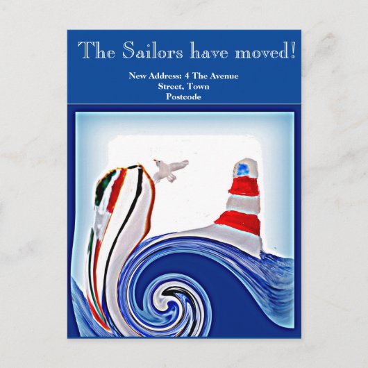 ライトハ航海のウスボート新しい住所 ポストカード (正面)