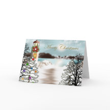 ライトハ航海のウス付きクリスマスカード