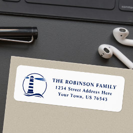 ライトハ航海のウス海波青ホワイトアドレス ラベル