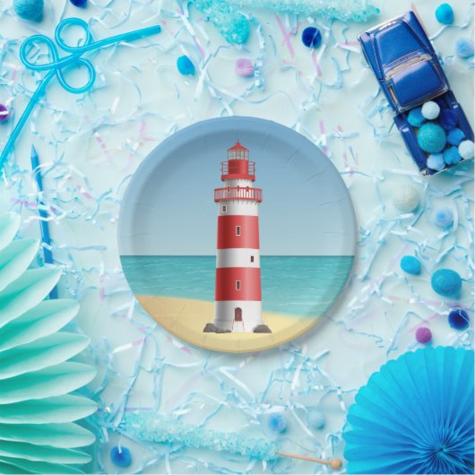ライトハ航海のウス結婚ビーチ夏海 ペーパープレート (パーティー)