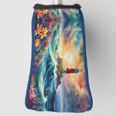 ライトハ赤と白ウスフローラガーデンストーミーシー ゴルフヘッドカバー (回転90)