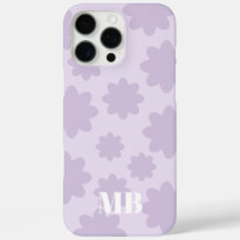 ライトバイオレットフローラユニークモノグラム名イニシャル