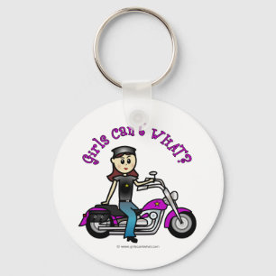 ライトバイクもしくは自転車に乗る人ガール キーホルダー