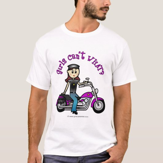 ライトバイクもしくは自転車に乗る人ガール Tシャツ (正面)