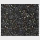 ライトバイゴールデンムーンライト2ブラックフローラトイル ラッピングペーパー (フラット)