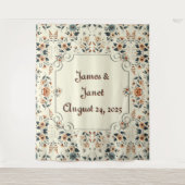 ライトバタークリーム結婚フローラの背景 タペストリー (正面)