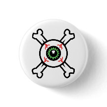 ライトバックグラウンドの眼球とクロスボーン