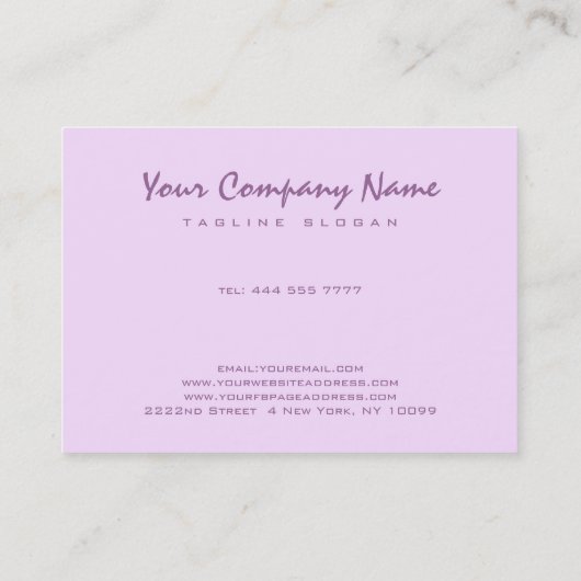 ライトバックグラウンドパープルヴィンテージレースBusi 名刺 (裏面)