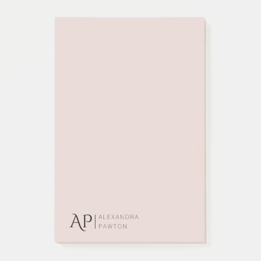 ライトバラパーソナライズされたモノグラムパーソナル ポストイット (正面)