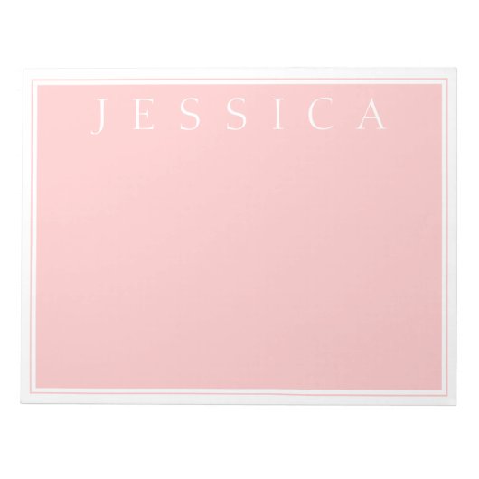 ライトバラピンク |お名前 ノートパッド (正面)