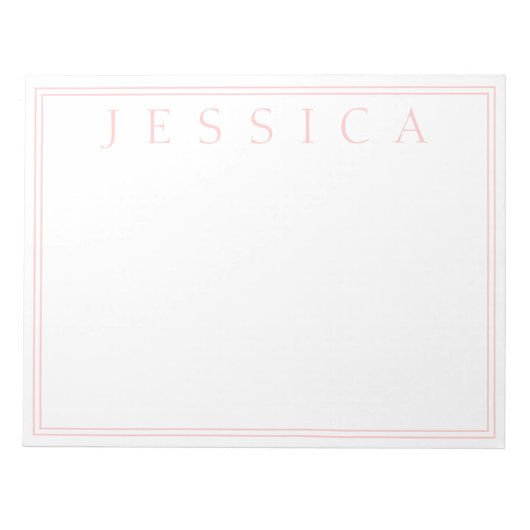 ライトバラピンク |お名前 ノートパッド (正面)