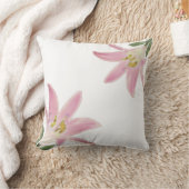 ライトバラ金ゴールドアマリリス花オンホワイト クッション (ブランケット)