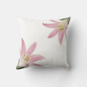 ライトバラ金ゴールドアマリリス花オンホワイト クッション (裏面)