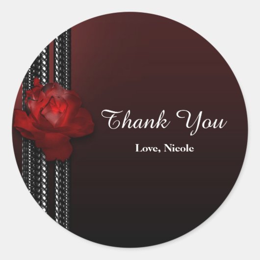 ライトバラ&レースブルガンディーパーティーのお願い ラウンドシール (正面)