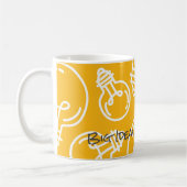 ライトバルブ大きなアイディアここで開始起業家マグカップ コーヒーマグカップ (左)