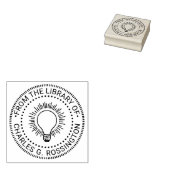 ライトバルブ明るいアイディアラウンドライブラリーブック ラバースタンプ (押印)