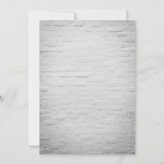 ライトバルブ白レンガのクリスマス冬の結婚式 招待状 (裏面)