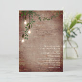 ライトバルブ グリーンガーランド レンガ ウェディング 招待状 (スタンド正面)