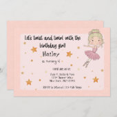 ライトバレリーナパーティー招待状 招待状 (正面/裏面)