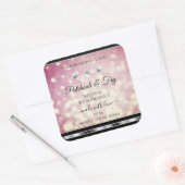 ライトバーガンディグリッター商品ラベル ダイヤモンド スクエアシール (封筒)