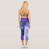 ライトバーストパープル銀河系ホワイトマンダラカプリレッグ カプリレギンス (裏面)