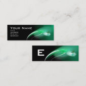 ライトバードモノグラム鮮やかブラックグリーン スキニー名刺 (正面/裏面)