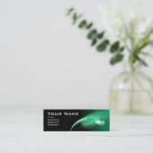 ライトバードモノグラム鮮やかブラックグリーン スキニー名刺 (スタンド正面)