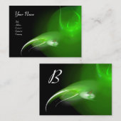 ライトバードモノグラム鮮やかブラックグリーン 名刺 (正面/裏面)