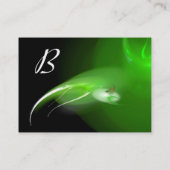 ライトバードモノグラム鮮やかブラックグリーン 名刺 (裏面)