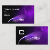 ライトバードモノグラム鮮やかブラックパープル 名刺 (正面/裏面)