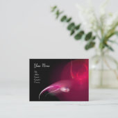 ライトバードモノグラム鮮やかブラックピンクレッド 名刺 (スタンド正面)