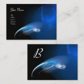 ライトバードモノグラム鮮やかブラックブルー 名刺 (正面/裏面)